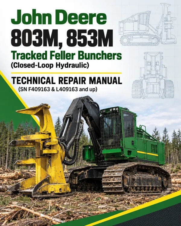 John Deere 803M, 853M Tracked Feller Bunchers (Closed-Loop Hydraulic) Technical Repair Manual (SN F409163 & L409163 and up)