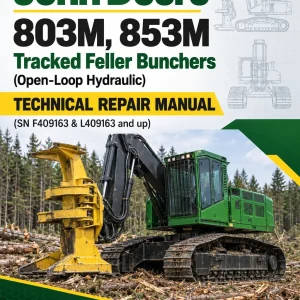 John Deere 803M, 853M Tracked Feller Bunchers (Open-Loop Hydraulic) Technical Repair Manual (SN F409163 & L409163 and up)