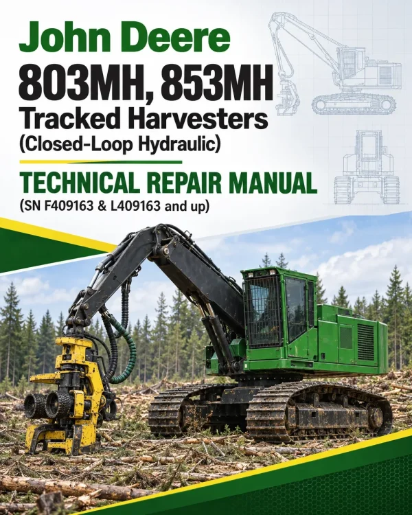 John Deere 803MH, 853MH Tracked Harvesters (Closed-Loop Hydraulic) Technical Repair Manual (SN F409163 & L409163 and up)
