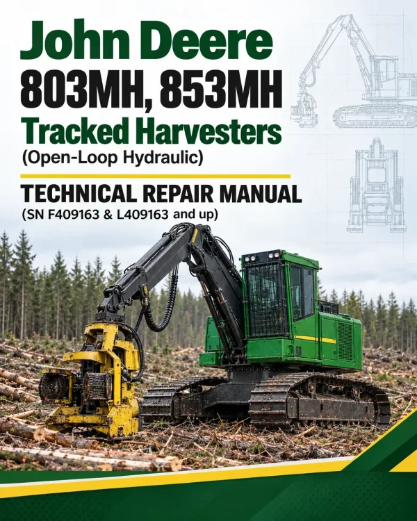 John Deere 803MH, 853MH Tracked Harvesters (Open-Loop Hydraulic) Technical Repair Manual (SN F409163 & L409163 and up)