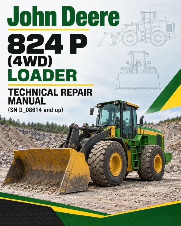 John Deere 824 P (4WD) Loader Technical Repair Manual (SN D_08614 and up)
