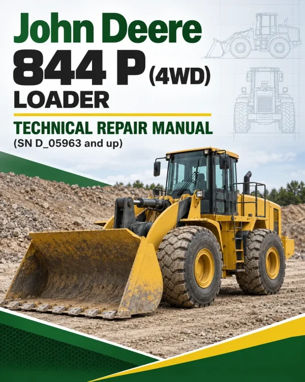 John Deere 844 P (4WD) Loader Technical Repair Manual (SN D_05963 and up)