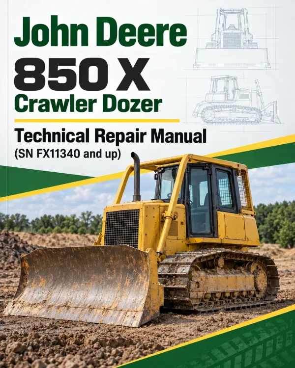 John Deere 850 X Crawler Dozer Technical Repair Manual (SN FX11340 and up)