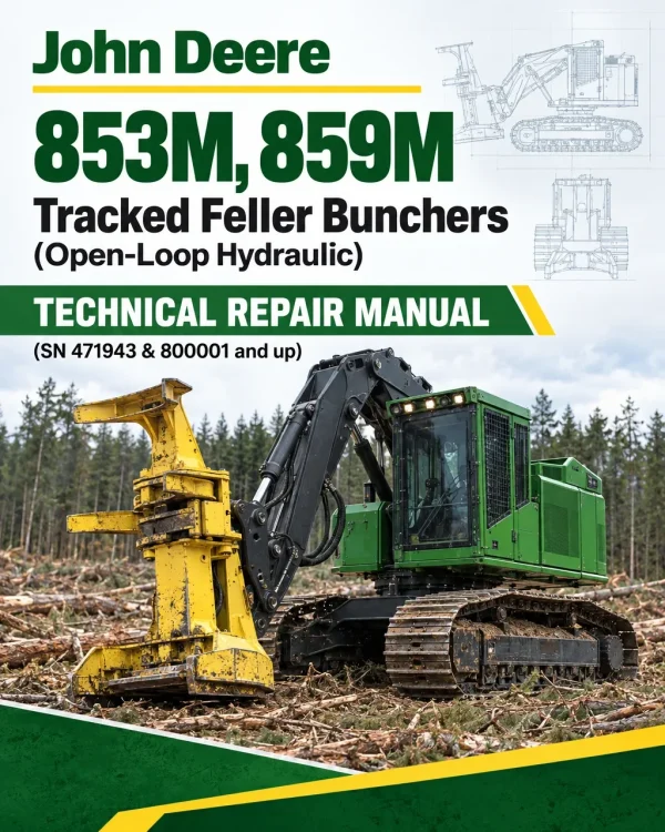 John Deere 853M, 859M Tracked Feller Bunchers (Open-Loop Hydraulic) Technical Repair Manual (SN 471943 & 800001 and up)