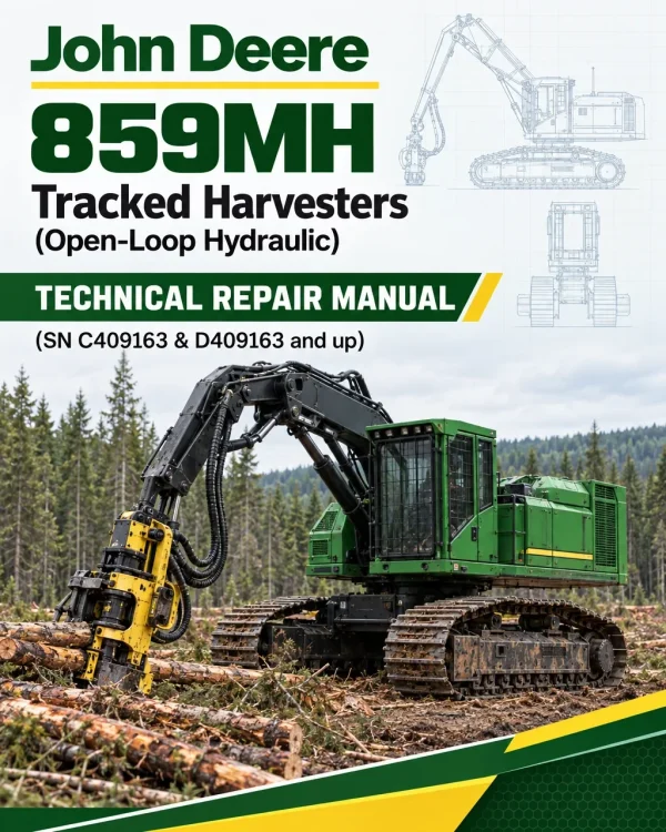 John Deere 859MH Tracked Harvesters (Open-Loop Hydraulic) Technical Repair Manual (SN C409163 & D409163 and up)