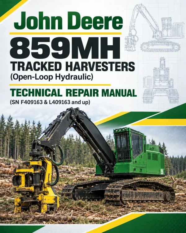 John Deere 859MH Tracked Harvesters (Open-Loop Hydraulic) Technical Repair Manual (SN F409163 & L409163 and up)