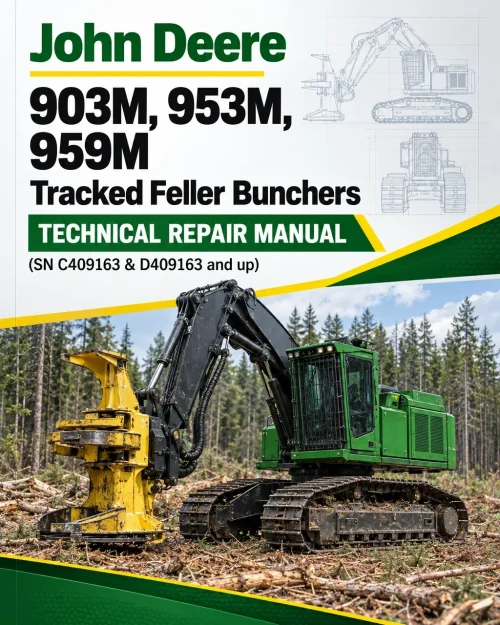 John Deere 903M, 953M, 959M Tracked Feller Bunchers Technical Repair Manual (SN C409163 & D409163 and up) John Deere 903M, 953M, 959M Tracked Feller Bunchers Technical Repair Manual (SN C409163 & D409163 and up)