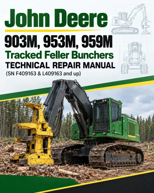 John Deere 903M, 953M, 959M Tracked Feller Bunchers Technical Repair Manual (SN F409163 & L409163 and up) John Deere 903M, 953M, 959M Tracked Feller Bunchers Technical Repair Manual (SN F409163 & L409163 and up)