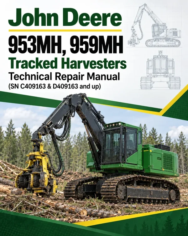 John Deere 953MH, 959MH Tracked Harvesters Technical Repair Manual (SN C409163 & D409163 and up)