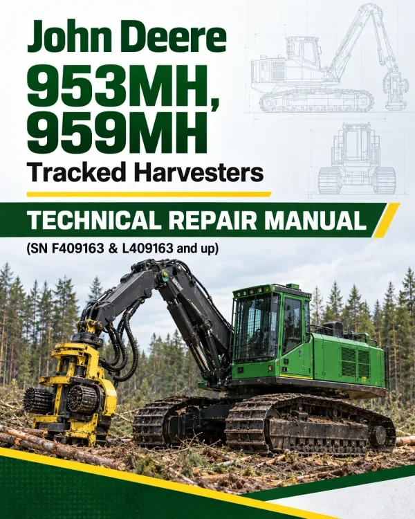 John Deere 953MH, 959MH Tracked Harvesters Technical Repair Manual (SN F409163 & L409163 and up)
