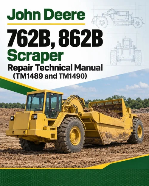 John Deere 762B, 862B Scraper Repair Technical Manual (TM1489 and TM1490)