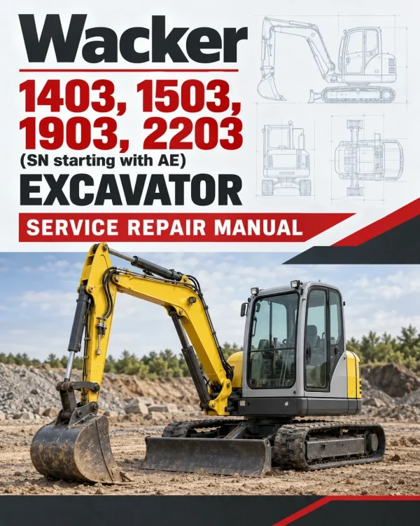 Wacker Neuson 1403, 1503, 1903, 2203 (SN starting with AE) Excavator Service Repair Manual