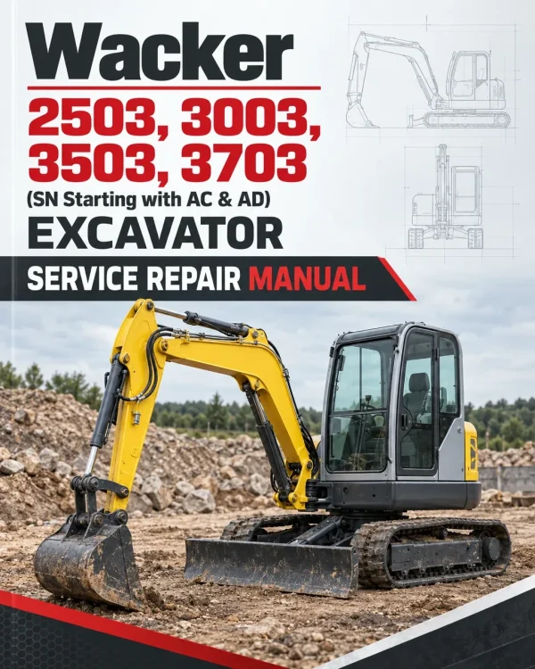 Wacker Neuson 2503, 3003, 3503, 3703 (SN Starting with AC & AD) Excavator Service Repair Manual Wacker Neuson 2503, 3003, 3503, 3703 (SN Starting with AC & AD) Excavator Service Repair Manual