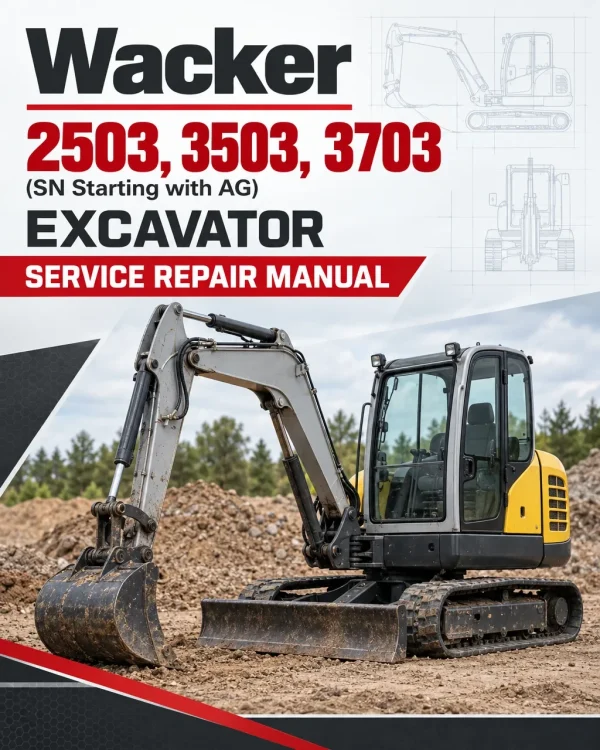 Wacker Neuson 2503, 3503, 3703 (SN Starting with AG) Excavator Service Repair Manual
