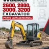 Wacker Neuson 2600, 2800, 3000, 3200 Excavator Parts Catalog Manual (German)