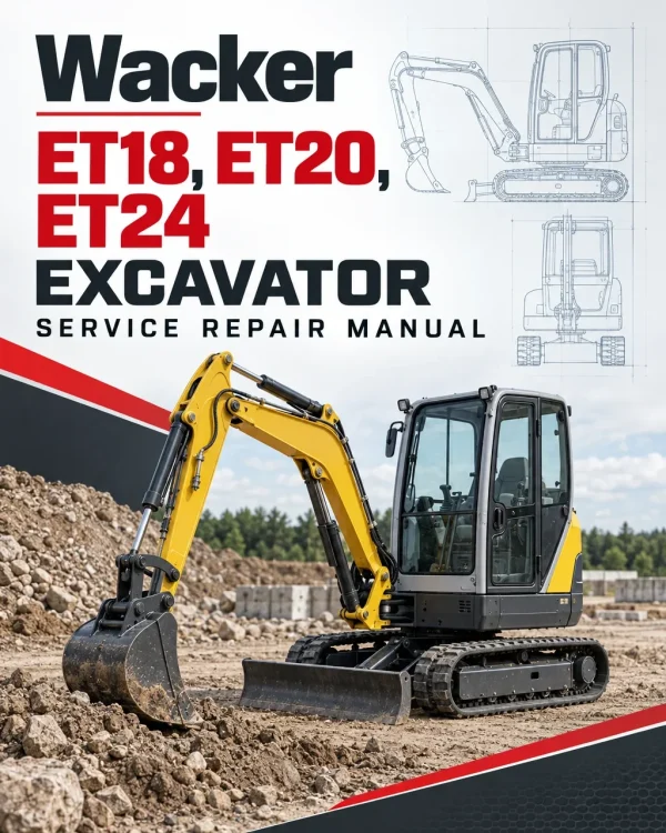 Wacker Neuson ET18, ET20, ET24 Excavator Service Repair Manual Wacker Neuson ET18, ET20, ET24 Excavator Service Repair Manual