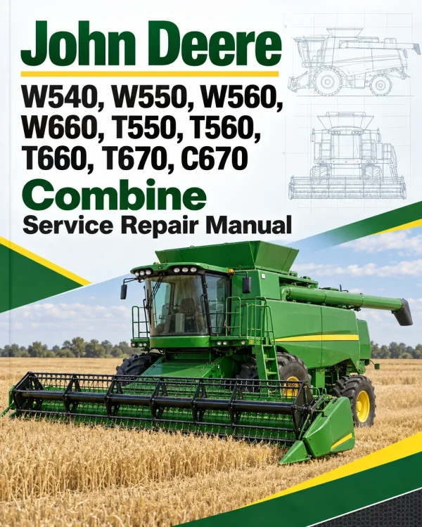 John Deere W540, W550, W560, W660, T550, T560, T660, T670, C670 Combine Service Repair Manual