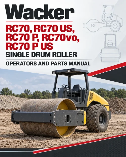 Wacker Neuson RC70, RC70 US, RC70 P, RC70vo, RC70 P US Single Drum Roller Operators and Parts Manual Wacker Neuson RC70, RC70 US, RC70 P, RC70vo, RC70 P US Single Drum Roller Operators and Parts Manual