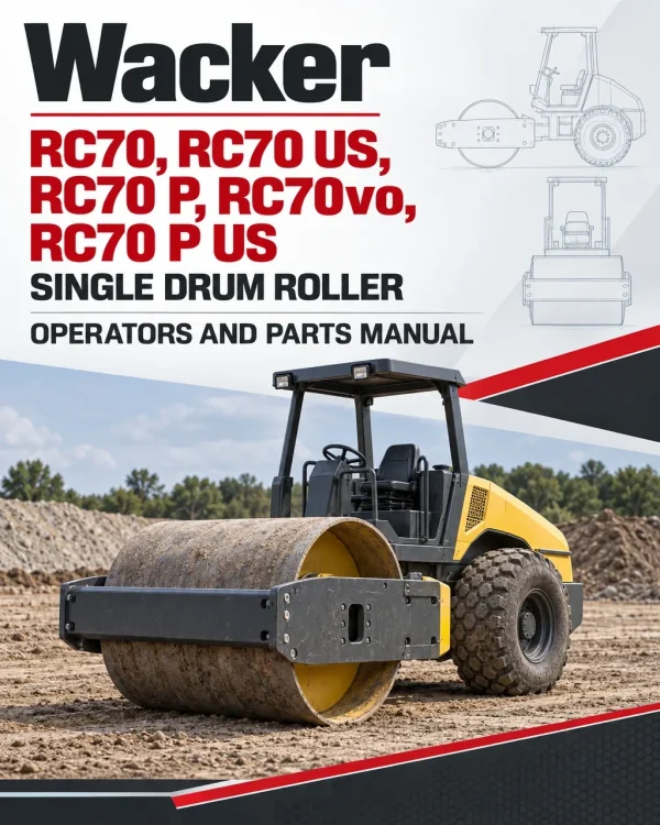 Wacker Neuson RC70, RC70 US, RC70 P, RC70vo, RC70 P US Single Drum Roller Operators and Parts Manual Wacker Neuson RC70, RC70 US, RC70 P, RC70vo, RC70 P US Single Drum Roller Operators and Parts Manual