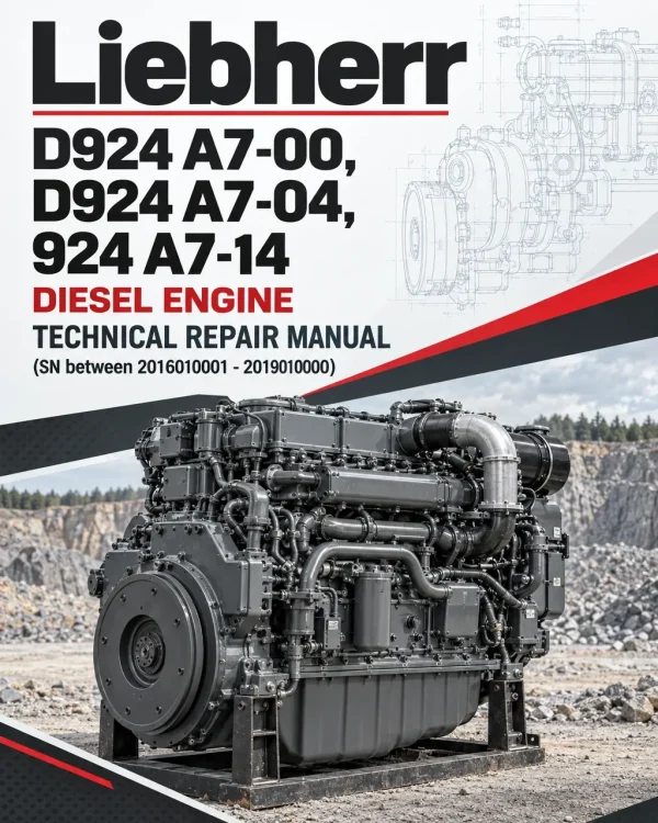 Liebherr D924 A7-00, D924 A7-04, 924 A7-14 Diesel Engine Technical Repair Manual (SN between 2016010001 - 2019010000)