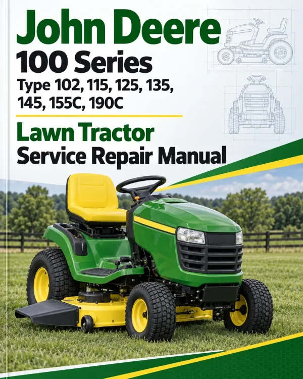 John Deere 100 Series Type 102, 115, 125, 135, 145, 155C, 190C Lawn Tractor Manual (TM2328) John Deere 100 Series Type 102, 115, 125, 135, 145, 155C, 190C Lawn Tractor Manual (TM2328)