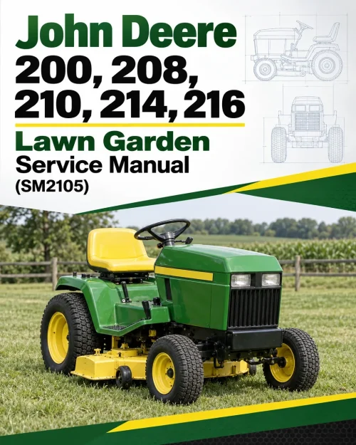 John Deere 200, 208, 210, 214, 216 Lawn Garden Service Manual (SM2105) John Deere 200, 208, 210, 214, 216 Lawn Garden Service Manual (SM2105)