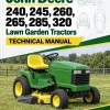 John Deere 240, 245, 260, 265, 285, 320 Lawn Garden Tractors Technical Manual John Deere 240, 245, 260, 265, 285, 320 Lawn Garden Tractors Technical Manual