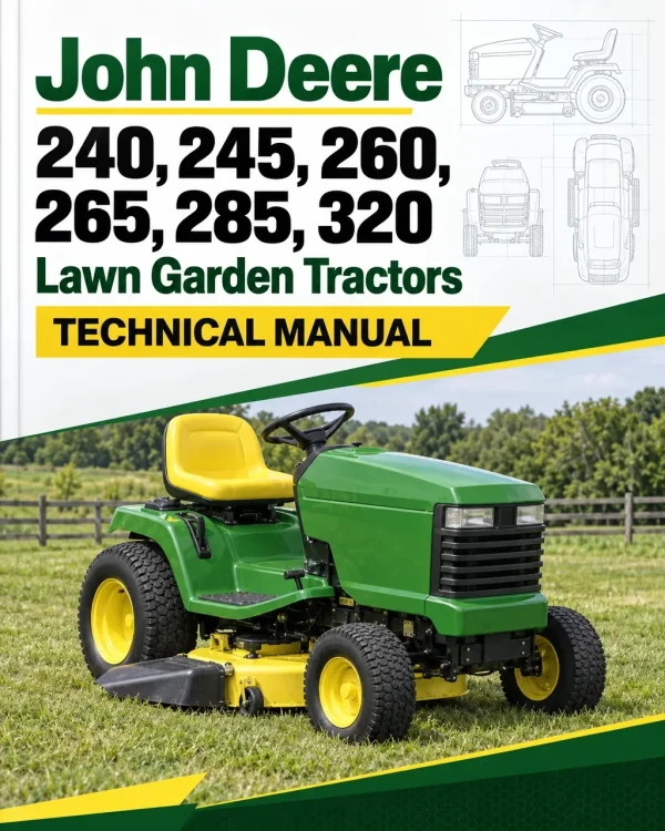 John Deere 240, 245, 260, 265, 285, 320 Lawn Garden Tractors Technical Manual John Deere 240, 245, 260, 265, 285, 320 Lawn Garden Tractors Technical Manual
