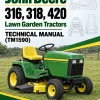John Deere 316, 318, 420 Lawn Garden Tractors Technical Manual (TM1590) John Deere 316, 318, 420 Lawn Garden Tractors Technical Manual (TM1590)