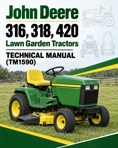 John Deere 316, 318, 420 Lawn Garden Tractors Technical Manual (TM1590) John Deere 316, 318, 420 Lawn Garden Tractors Technical Manual (TM1590)