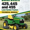 John Deere 425, 445 and 455 Lawn Garden Tractors Technical Manual (TM1517)