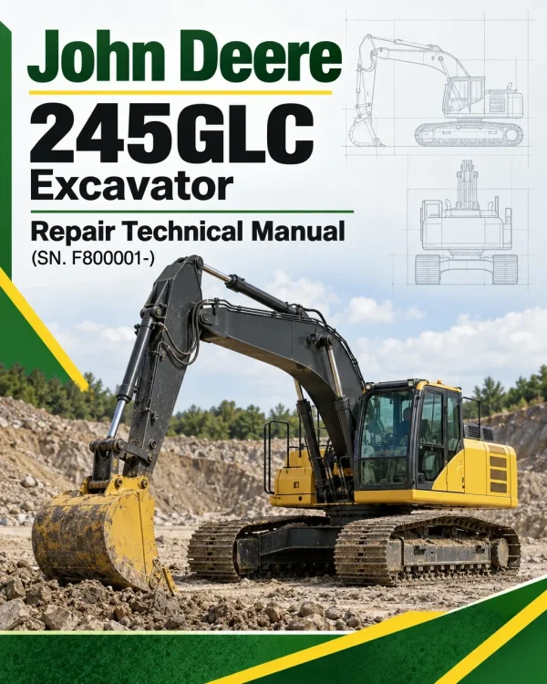 John Deere 245GLC Excavator Repair Technical Manual (SN. F800001-)