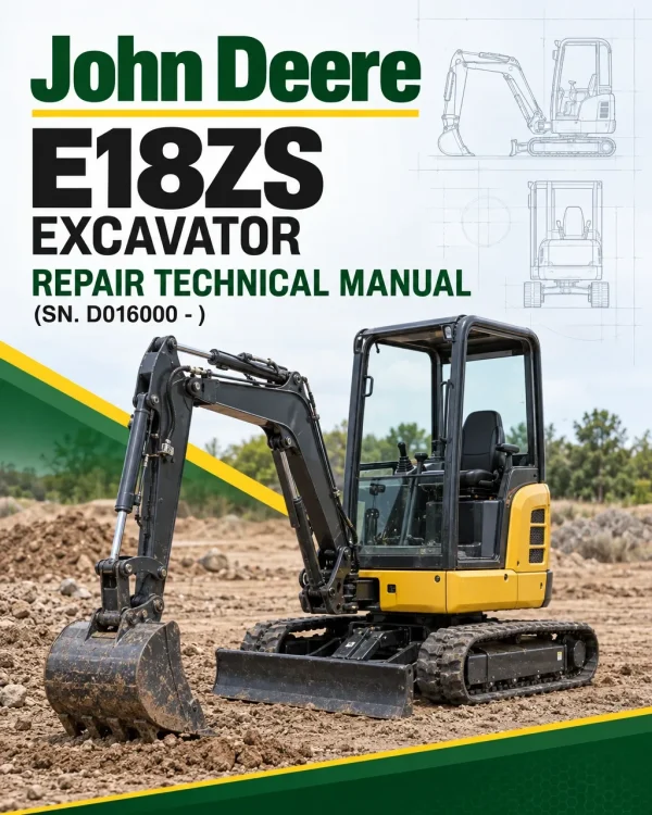 John Deere E18ZS Excavator Repair Technical Manual (SN. D016000 - ) John Deere E18ZS Excavator Repair Technical Manual (SN. D016000 - )