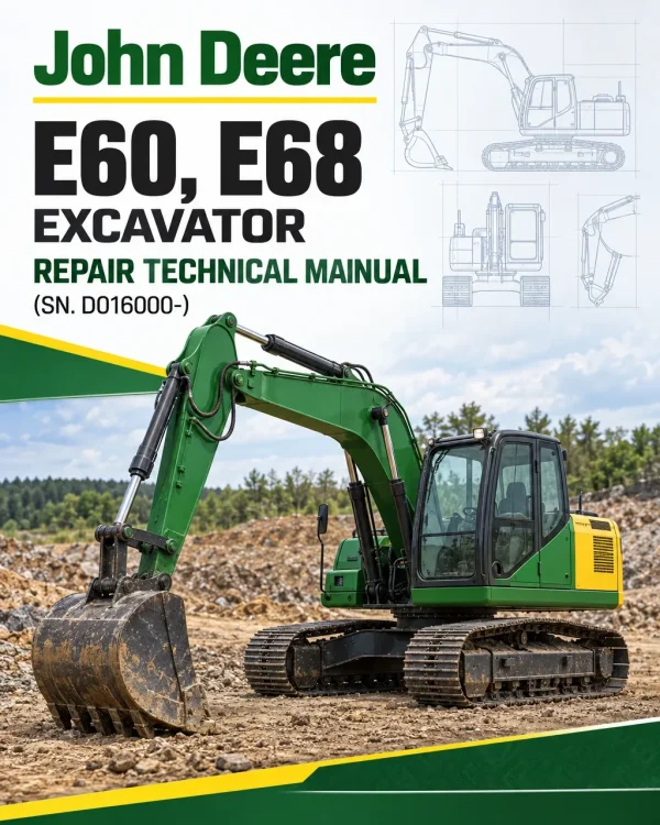 John Deere E60, E68 Excavator Repair Technical Manual (SN. D016000-) John Deere E60, E68 Excavator Repair Technical Manual (SN. D016000-)