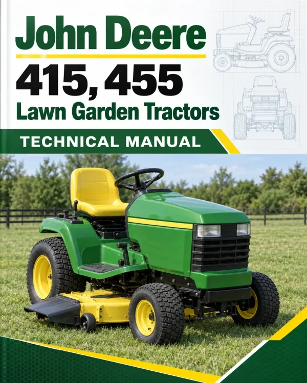 John Deere 415, 455 Lawn Garden Tractors Technical Manual (TM1836) John Deere 415, 455 Lawn Garden Tractors Technical Manual (TM1836)