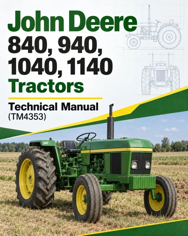 John Deere 840, 940, 1040, 1140 Tractors Technical Manual (TM4353) John Deere 840, 940, 1040, 1140 Tractors Technical Manual (TM4353)