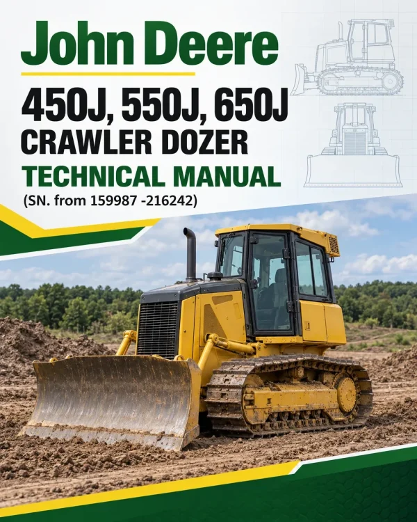 John Deere 450J, 550J, 650J Crawler Dozer Technical Manual (SN. from 159987 -216242)