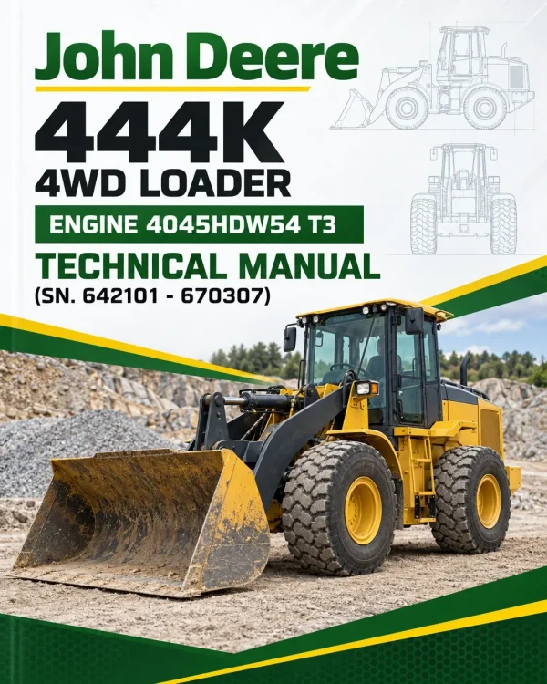 John Deere 444K 4WD Loader Engine 4045HDW54 T3 Technical Manual (SN. 642101 - 670307)