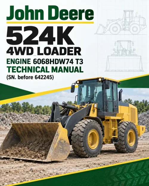 John Deere 524K 4WD Loader Engine 6068HDW74 T3 Technical Manual (SN. before 642245) John Deere 524K 4WD Loader Engine 6068HDW74 T3 Technical Manual (SN. before 642245)