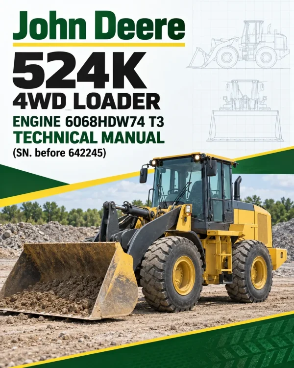 John Deere 524K 4WD Loader Engine 6068HDW74 T3 Technical Manual (SN. before 642245)
