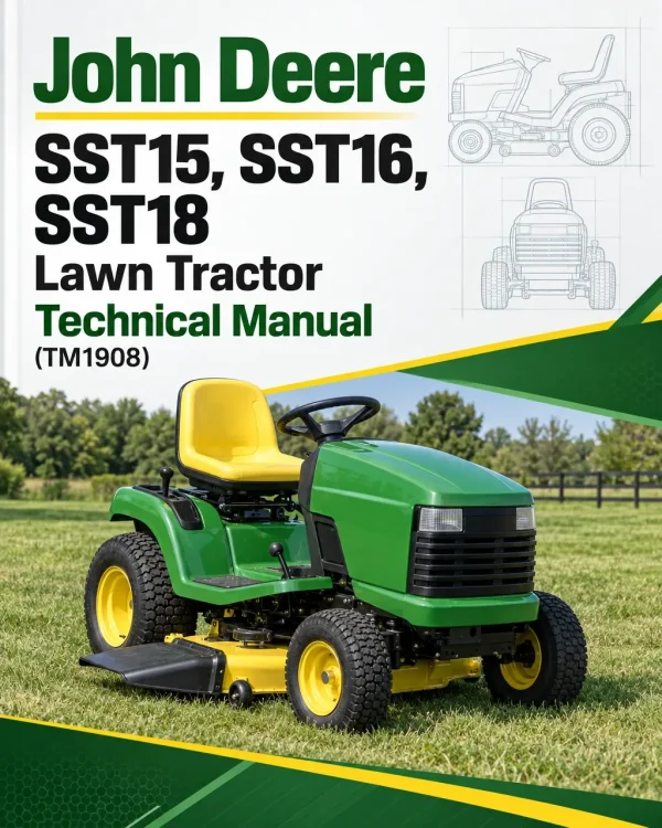 John Deere SST15, SST16, SST18 Lawn Tractor Technical Manual (TM1908) John Deere SST15, SST16, SST18 Lawn Tractor Technical Manual (TM1908)