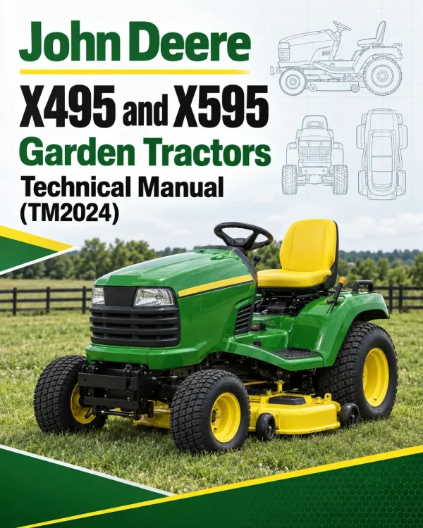 John Deere X495 and X595 Garden Tractors Technical Manual (TM2024)