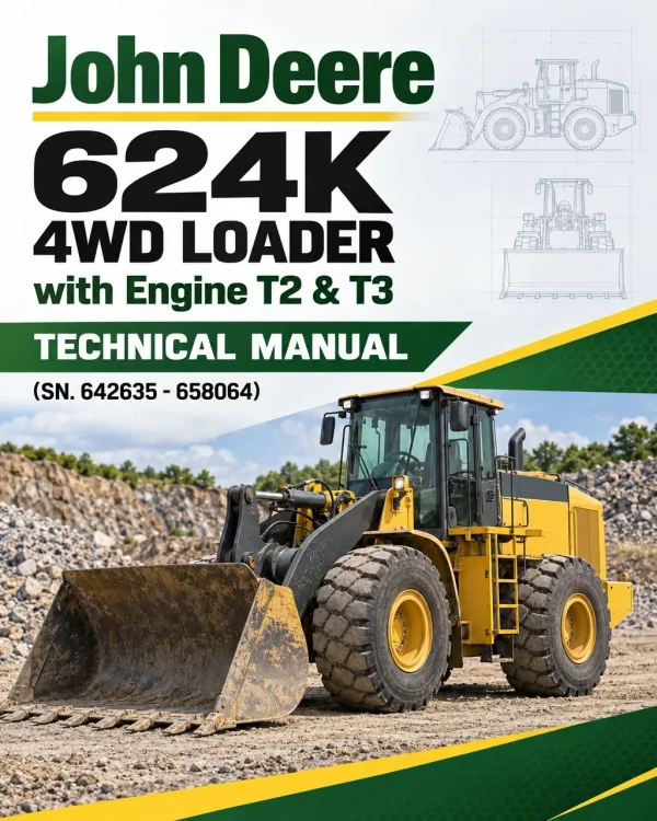 John Deere 624K 4WD Loader with Engine T2 & T3 Technical Manual (SN. 642635 - 658064)