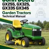 John Deere GX255, GX325, GX335 GX345 Garden Tractors Technical Manual (TM1973) John Deere GX255, GX325, GX335 GX345 Garden Tractors Technical Manual (TM1973)
