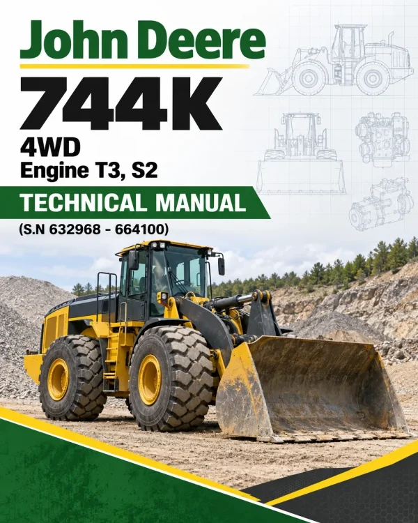 John Deere 744K 4WD Engine T3, S2 Technical Manual (S.N 632968 - 664100)