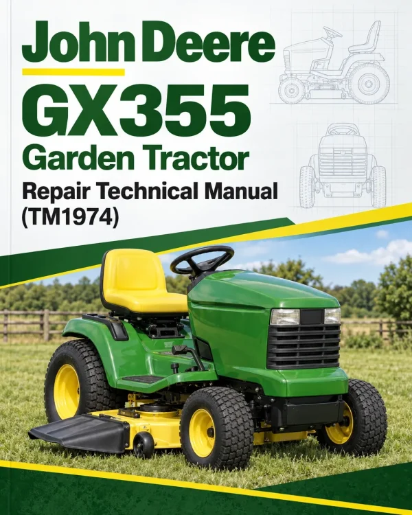 John Deere GX355 Garden Tractor Repair Technical Manual (TM1974)