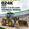 John Deere 824K 4WD Engine T3 & S2 Loader Technical Manual (S.N before - 641969)