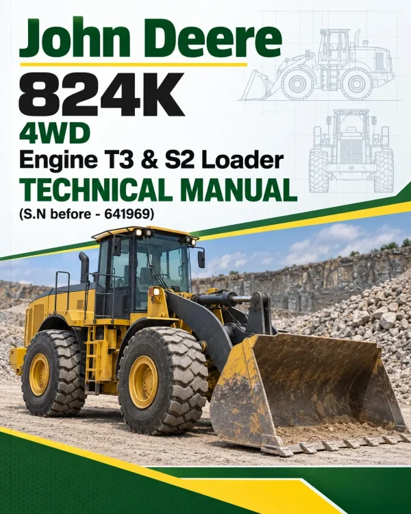 John Deere 824K 4WD Engine T3 & S2 Loader Technical Manual (S.N before - 641969)