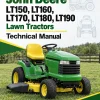 John Deere LT150, LT160, LT170, LT180, LT190 Lawn Tractors Technical Manual (TM1975)