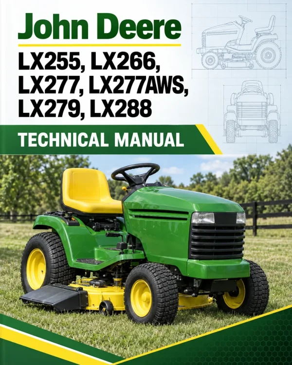 John Deere LX255, LX266, LX277, LX277AWS, LX279, LX288 Technical Manual (TM1754) John Deere LX255, LX266, LX277, LX277AWS, LX279, LX288 Technical Manual (TM1754)